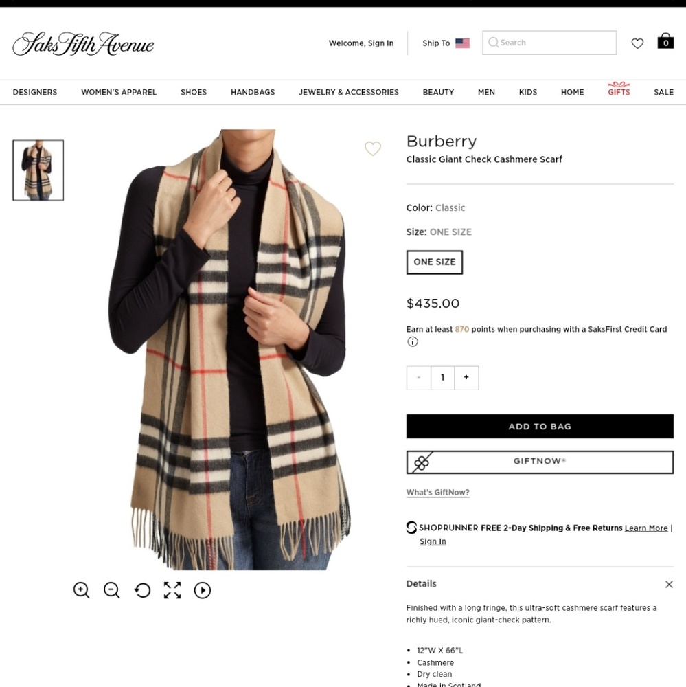 Burberry Cashmere Scarf